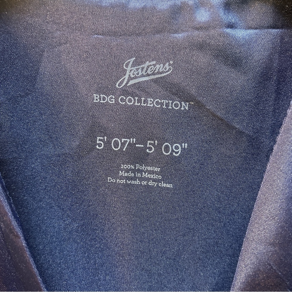 Josten's Dark Blue Navy Blue (purplish?) Graduation Gown 5-7" - 5'9" Full Zipper - Picture 3 of 4